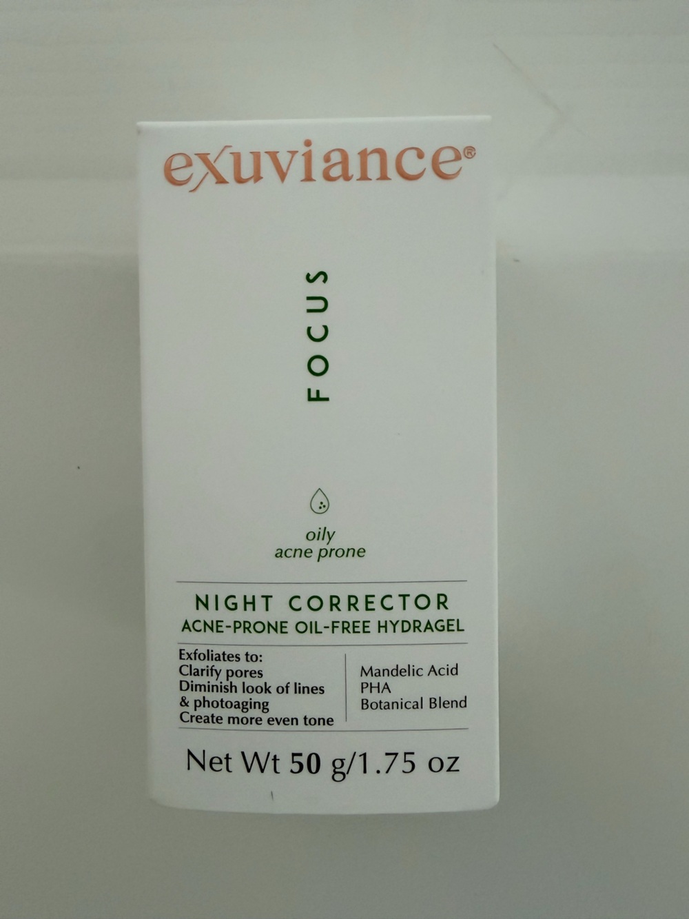Exubiance Night Corrector Acne-Prone Oil-Free Hydragel – White